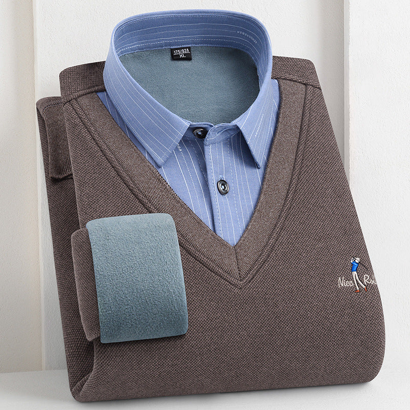 ❄️Winter New Arrivals 🔥MEN'S THERMAL FLEECE-LINED DOUBLE LAYER SWEATER