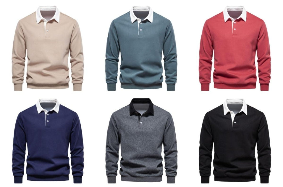 🔥Hot Sales - 49% OFF🎉Men's Casual Cotton Long Sleeve Lapel Sweatshirt