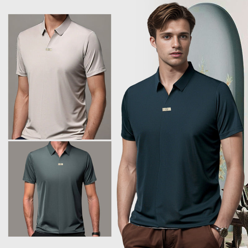 šHot Sale 55% OFFā³Menās Casual Lapel Breathable Wrinkle-free T-shirtš