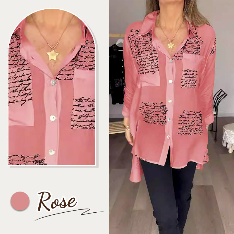 🎁Hot Sale 49%OFF💖Letter Print Fashion Lapel Shirt