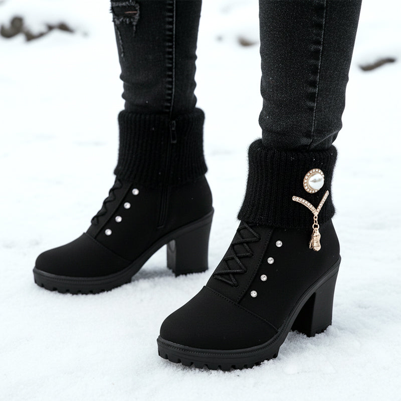 šWomen's Thick Warm Chunky Heel Bootsš¢