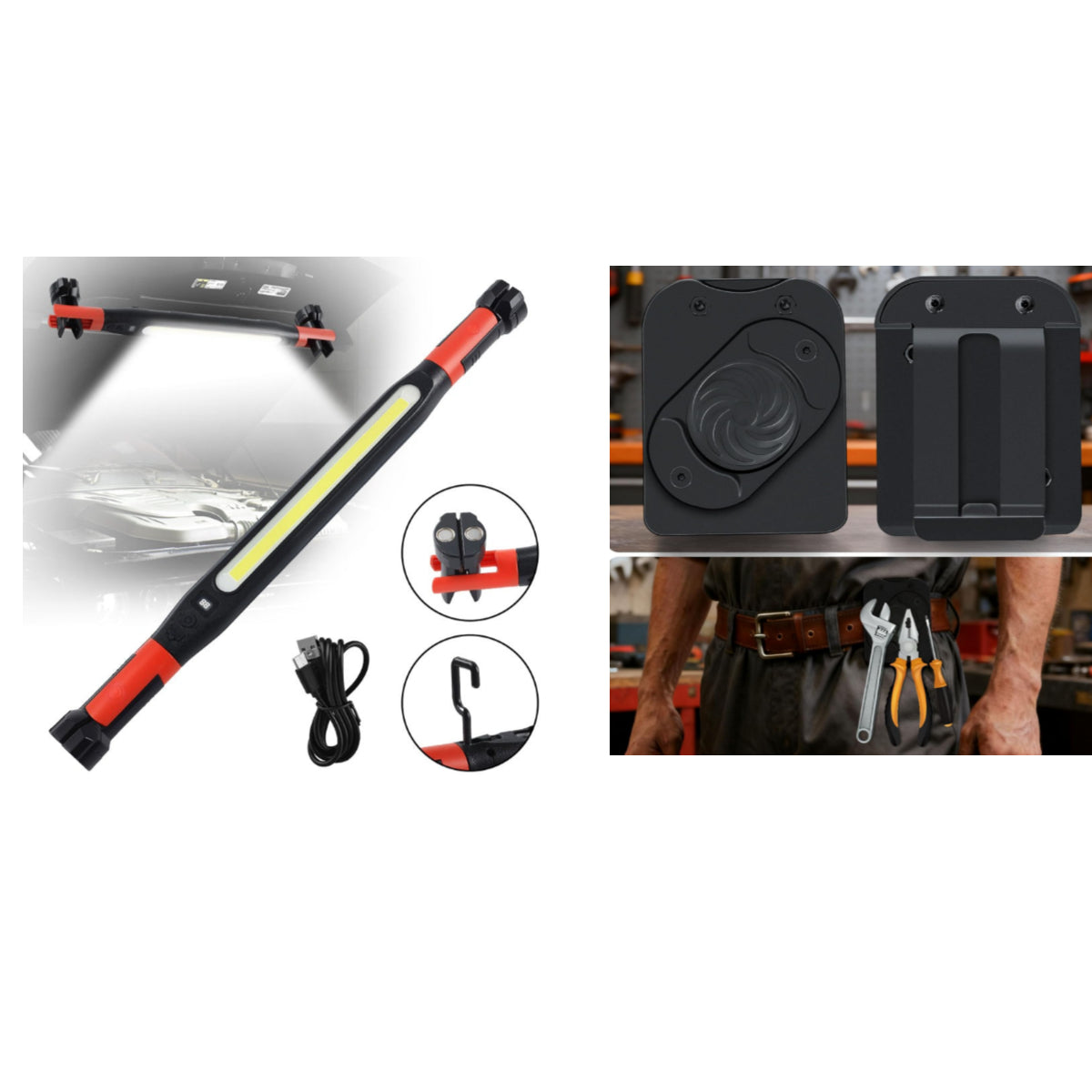 📢 Limited-time 49% off offer! 💡 4-in-1 Rechargeable Work Light – Hands-Free, Anywhere