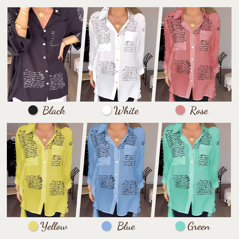🎁Hot Sale 49%OFF💖Letter Print Fashion Lapel Shirt