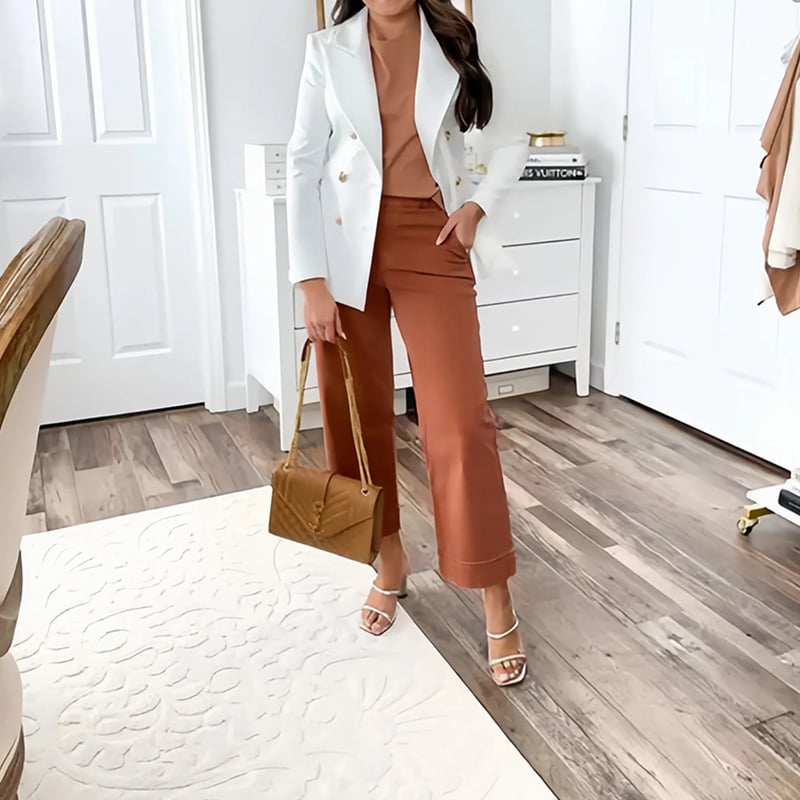 💥2025 HOT SALE💕Stretch Twill Cropped Wide Leg Pants