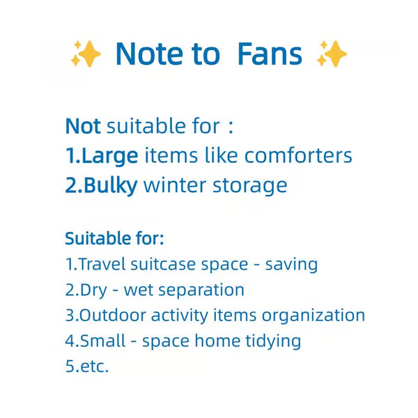 🔥Pack of 6 Compression Bags for USB Electric Vacuum Cleaner - Save Space, Travel Light!