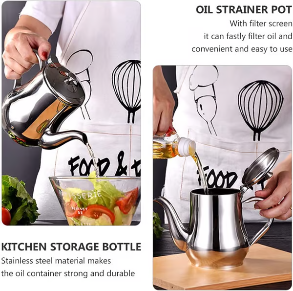 🍃Stainless Steel Oil Filter Pot