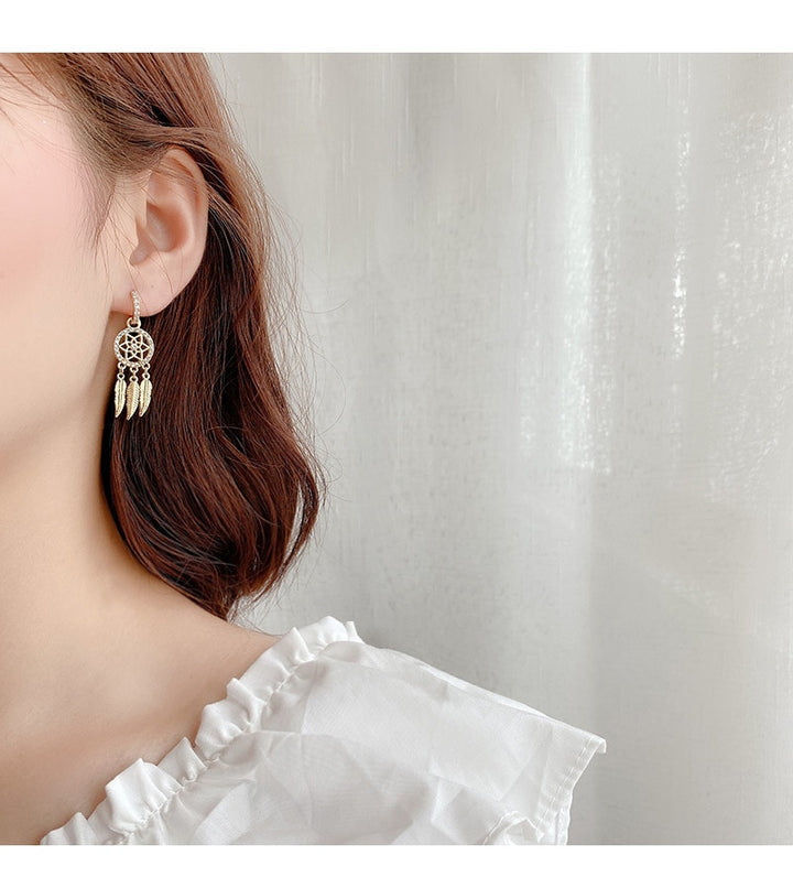 💥Hot Sale✨Dreamcatcher Crystal Charm Earrings
