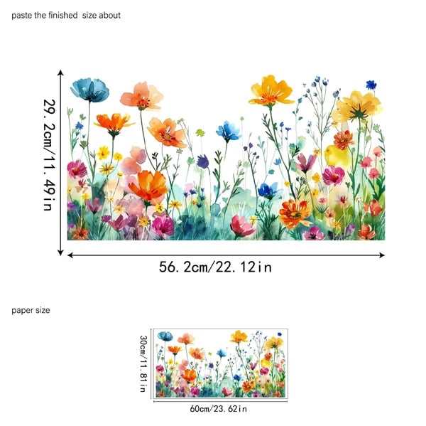 💐💞Colorful Floral Bouquet Window Sticker🖼️(Cut to size freely)