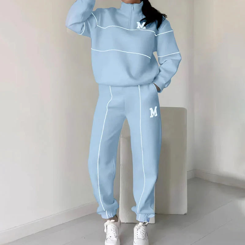✨Winter Offer💖Casual Line Sweatshirt 2-Piece Set