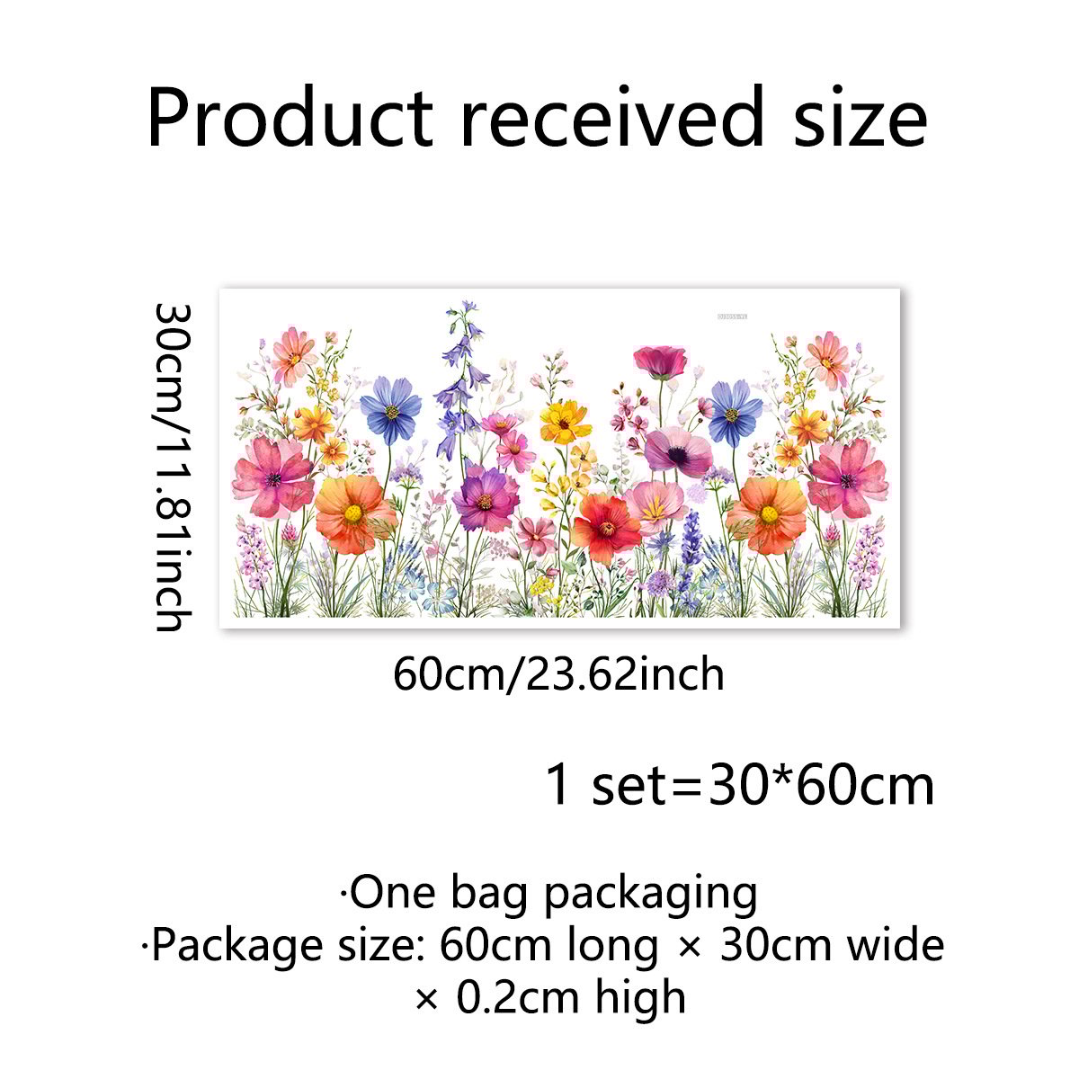 💐💞Colorful Floral Bouquet Window Sticker🖼️(Cut to size freely)