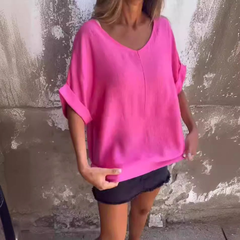 ❤️🔥Summer Hot Sale-60% Off😘Women's Loose Casual V-Neck Shirt T-Shirt