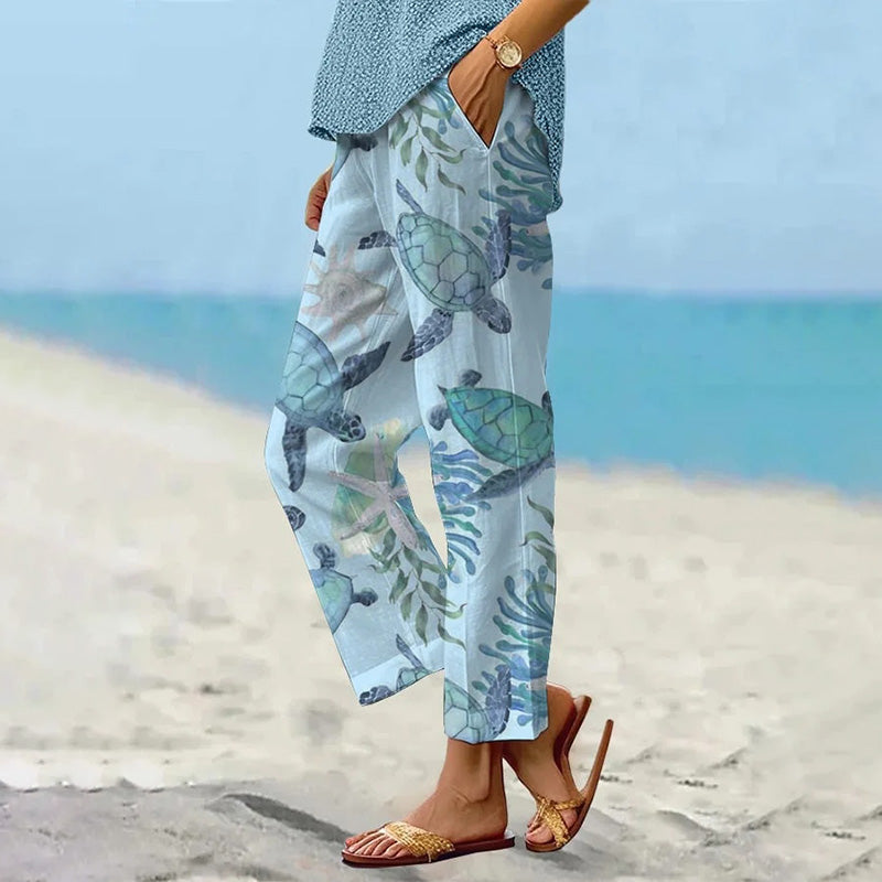 🔥Women's Printed Crop Pants with Pockets