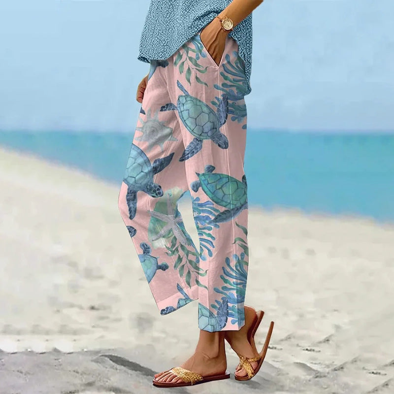 🔥Women's Printed Crop Pants with Pockets