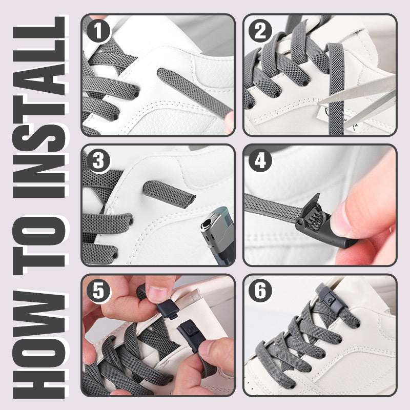 2pcs Widened Elastic No-tie Flat Laces Buckles