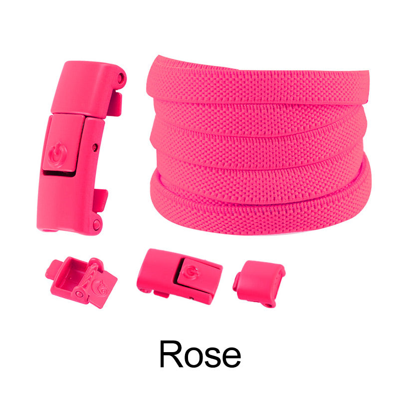 2pcs Widened Elastic No-tie Flat Laces Buckles