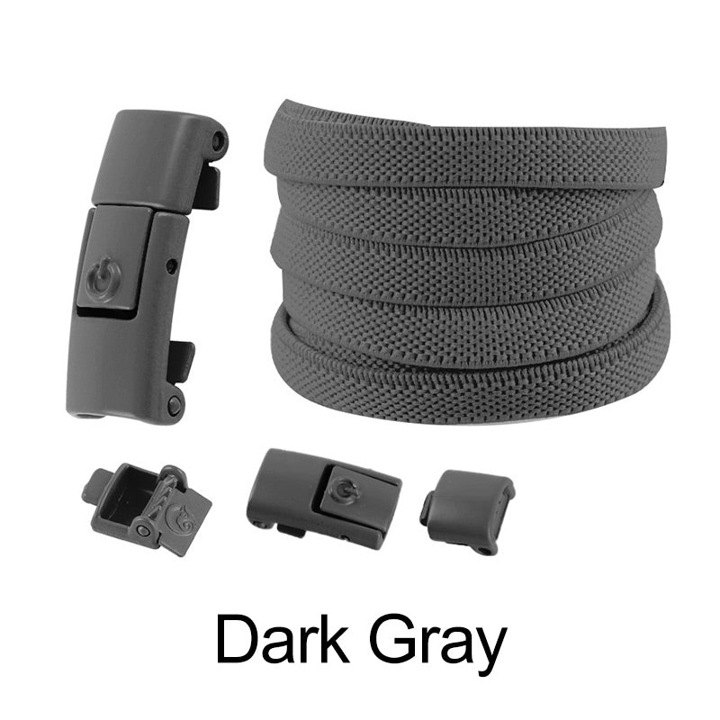 2pcs Widened Elastic No-tie Flat Laces Buckles