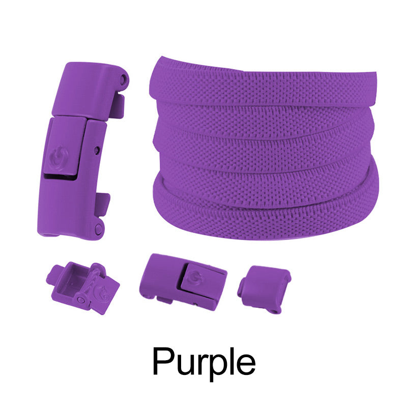 2pcs Widened Elastic No-tie Flat Laces Buckles