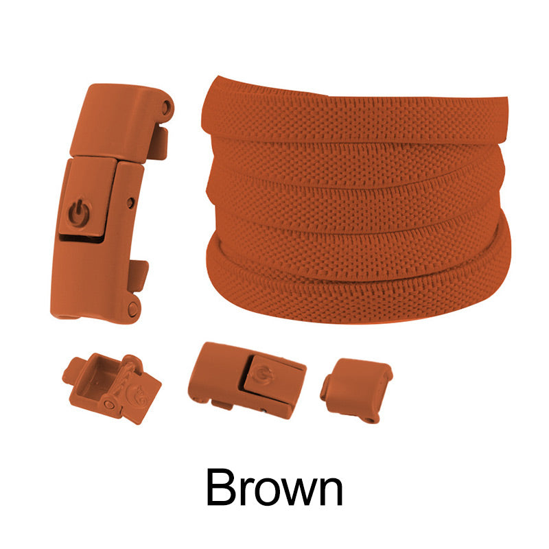 2pcs Widened Elastic No-tie Flat Laces Buckles