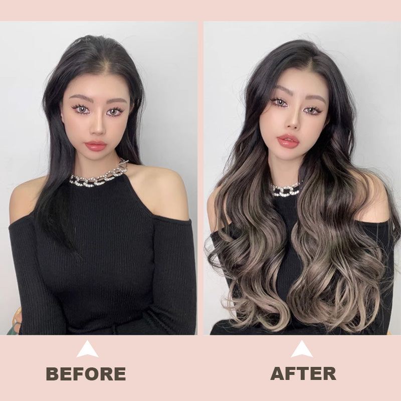 🌈🍃Gradient Color Curly Wig Piece✨