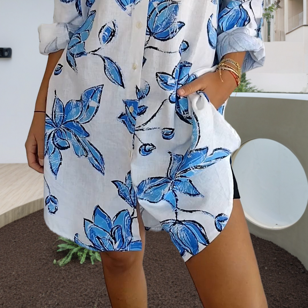 🌸Women's Summer Printed Shirt Dress