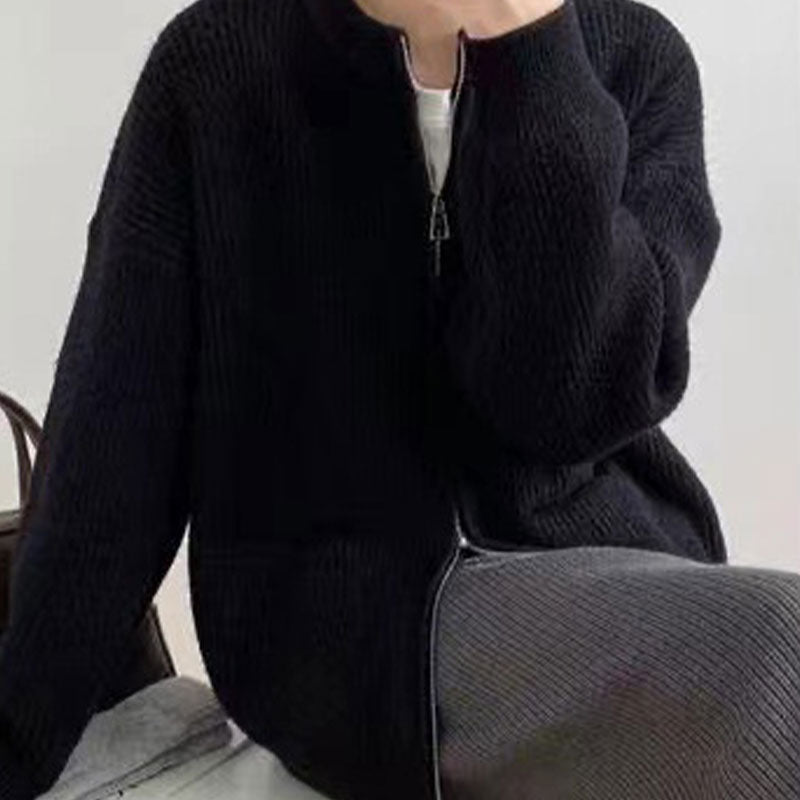 💥Limit Time 49% OFF🎉Women's Knitted Round Neck Double Zip Coat