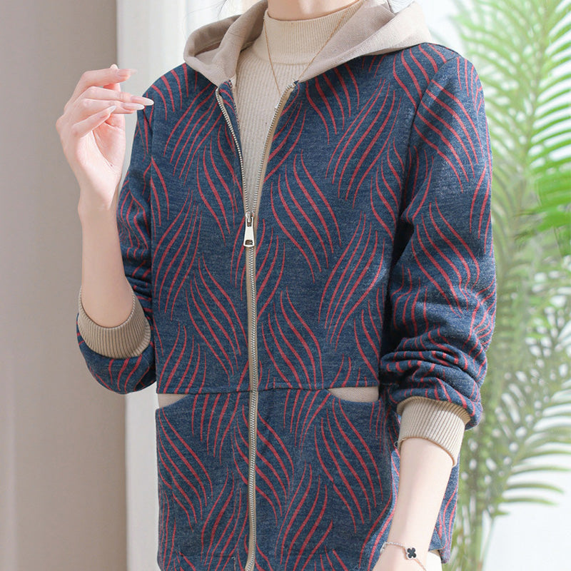 🍂Women's Comfortable Zippered Hooded Jacket