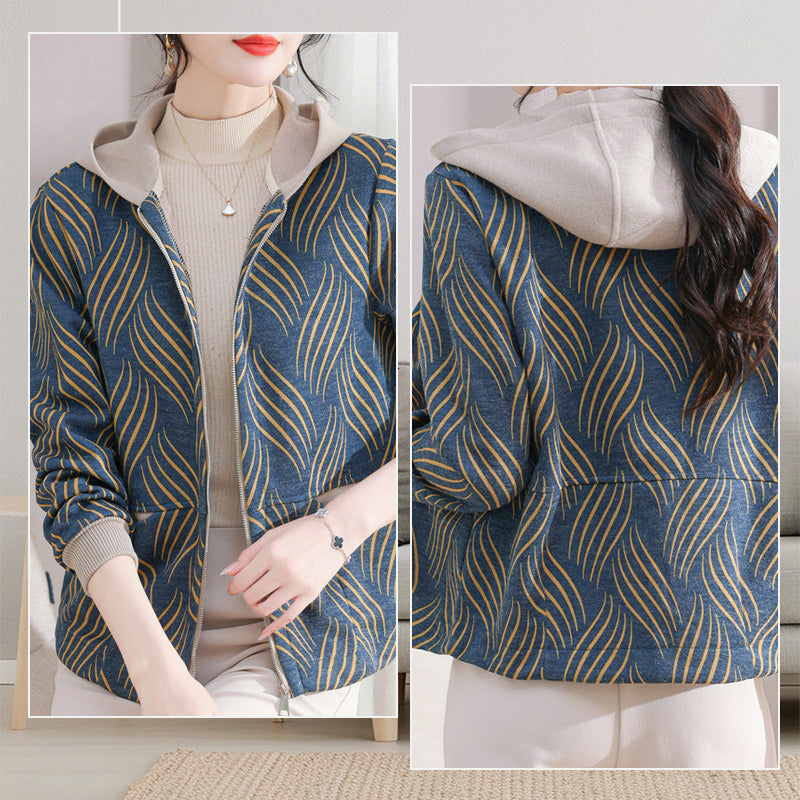 🍂Women's Comfortable Zippered Hooded Jacket