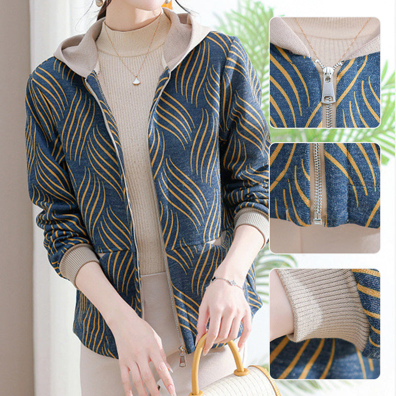 🍂Women's Comfortable Zippered Hooded Jacket