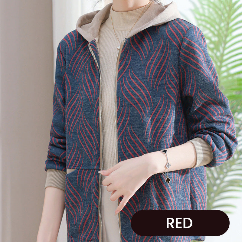 🍂Women's Comfortable Zippered Hooded Jacket