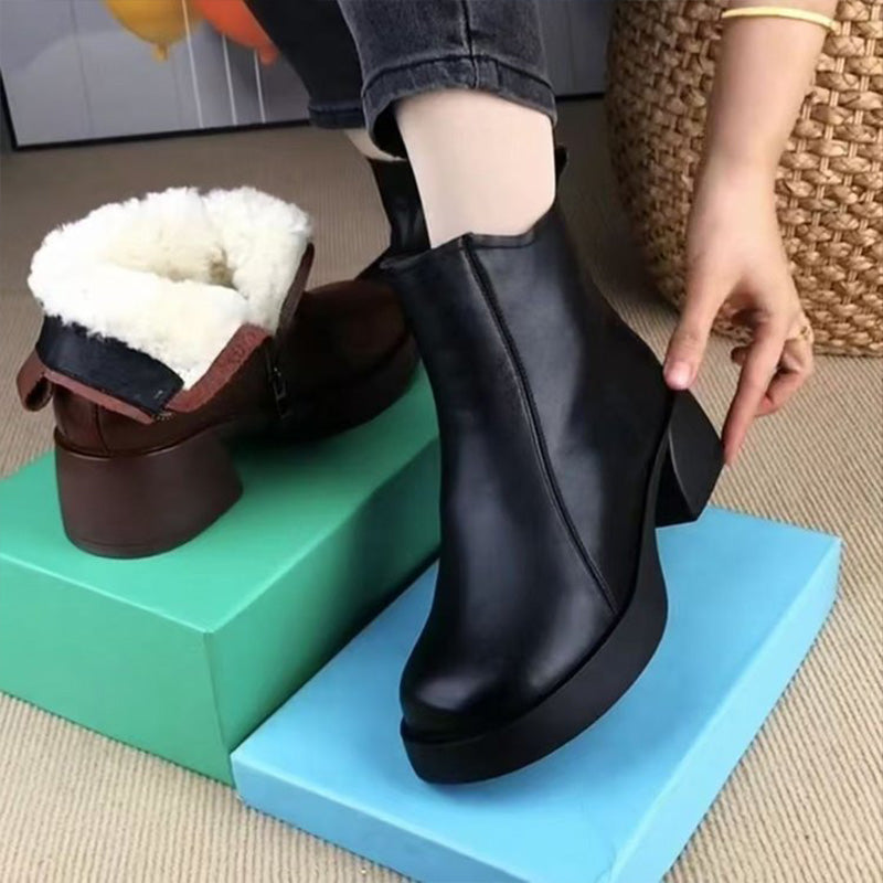 🍂Women's Stylish and Warm Ankle Boots with Side Zipper❄️