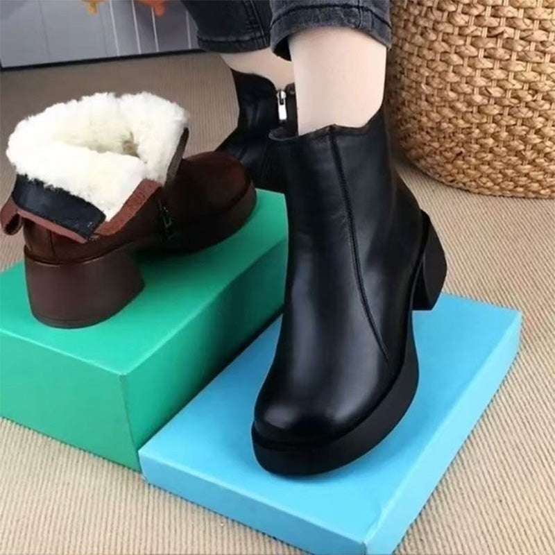 🍂Women's Stylish and Warm Ankle Boots with Side Zipper❄️