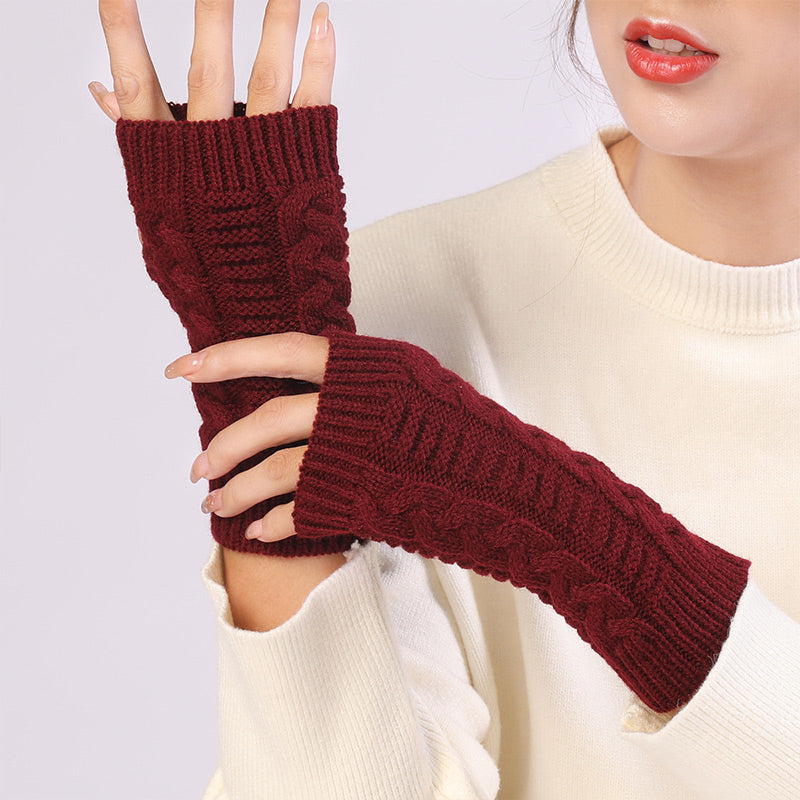 ❄️Autumn & Winter Knitted Half-Finger Gloves with Twisted Pattern🍂