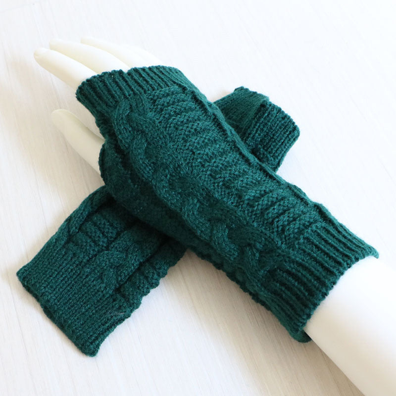 ❄️Autumn & Winter Knitted Half-Finger Gloves with Twisted Pattern🍂