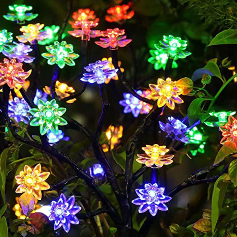 Outdoor Waterproof Rose Multicolor LED Solar Garden Lights