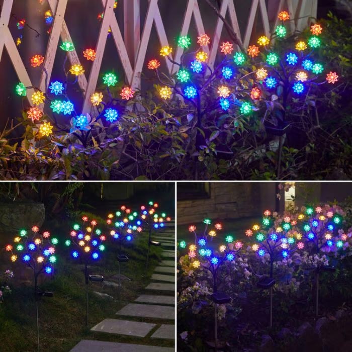 Outdoor Waterproof Rose Multicolor LED Solar Garden Lights