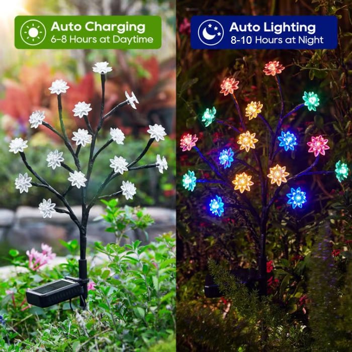 Outdoor Waterproof Rose Multicolor LED Solar Garden Lights
