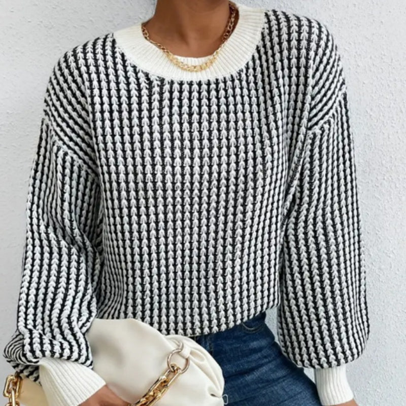 🍂Women's Knit Ribbed Pullover Round Neck Sweater