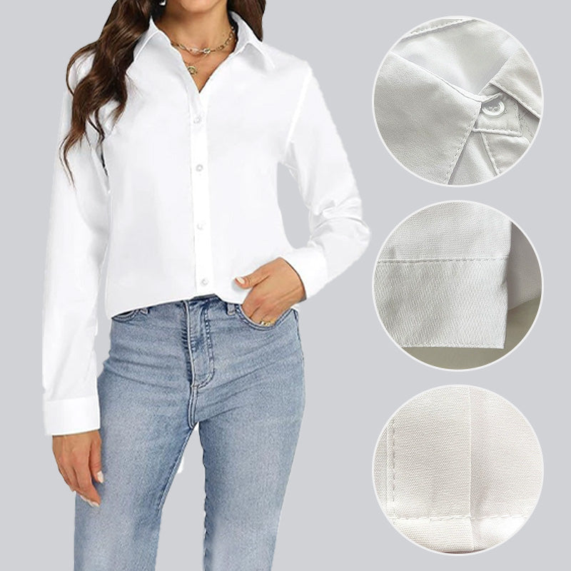 💥Hot Sale🌿Loose Mid-Length Lapel Casual Long-Sleeved Shirt