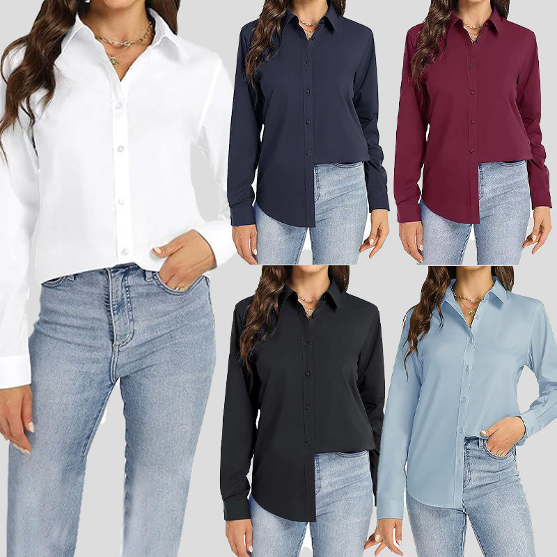 💥Hot Sale🌿Loose Mid-Length Lapel Casual Long-Sleeved Shirt
