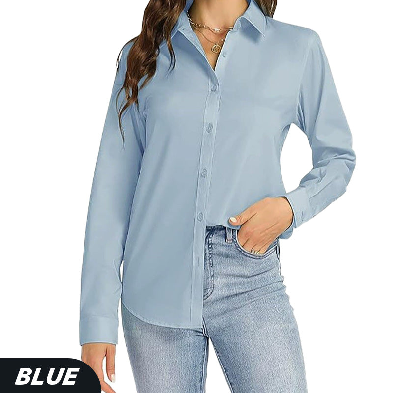 💥Hot Sale🌿Loose Mid-Length Lapel Casual Long-Sleeved Shirt