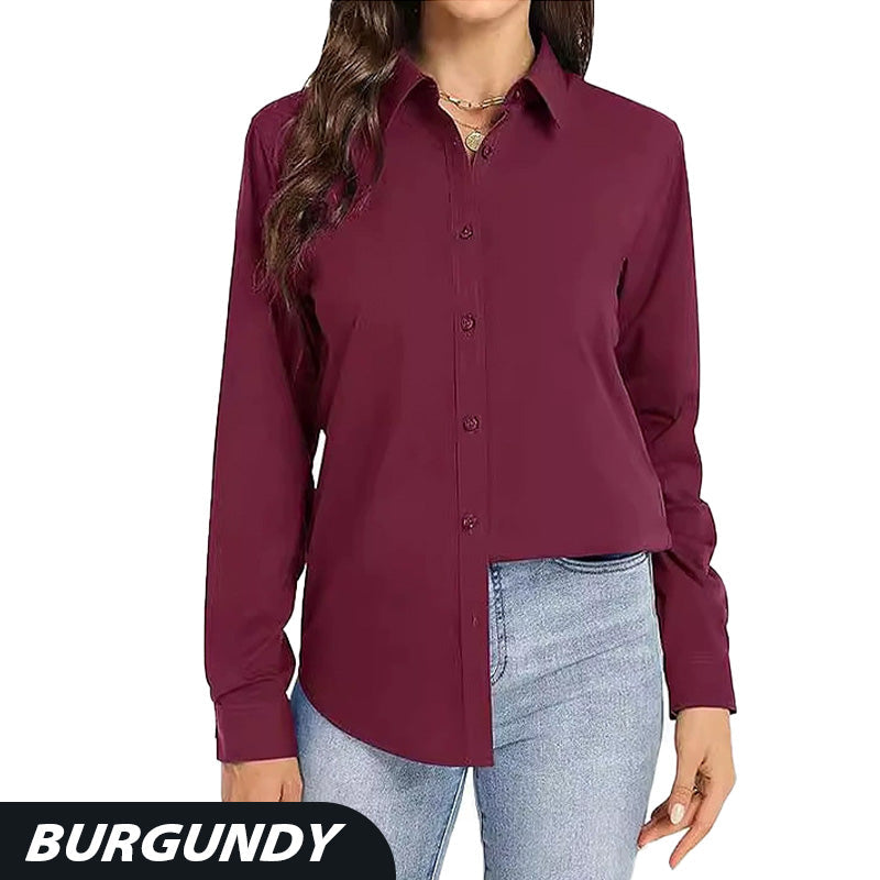 💥Hot Sale🌿Loose Mid-Length Lapel Casual Long-Sleeved Shirt