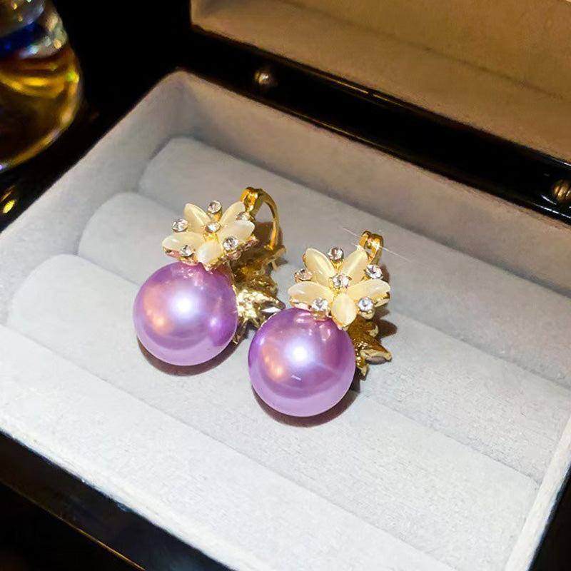 šDelicate Flower Pearl EarringsāØ