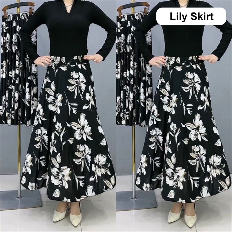 💥Limit Time 49% OFF🎉Women's Fashion High Waist Floral Pleated Long Skirt