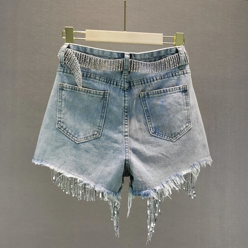 ✨Punk Denim Shorts with Fringe
