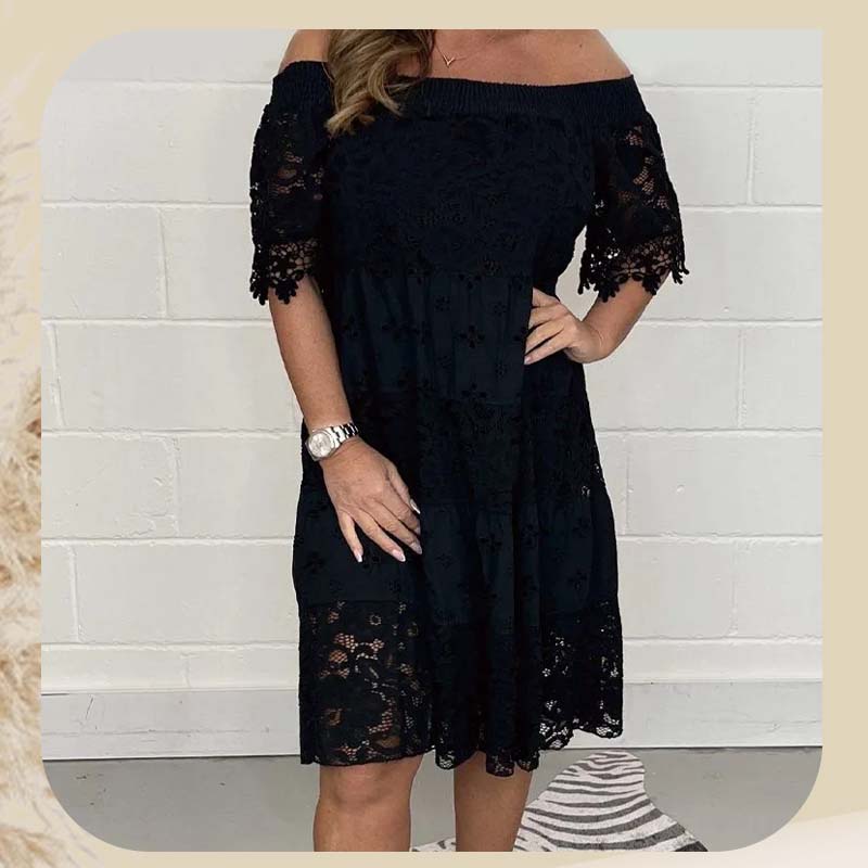 💃Lace Hollow Patchwork Strapless Dress For Women