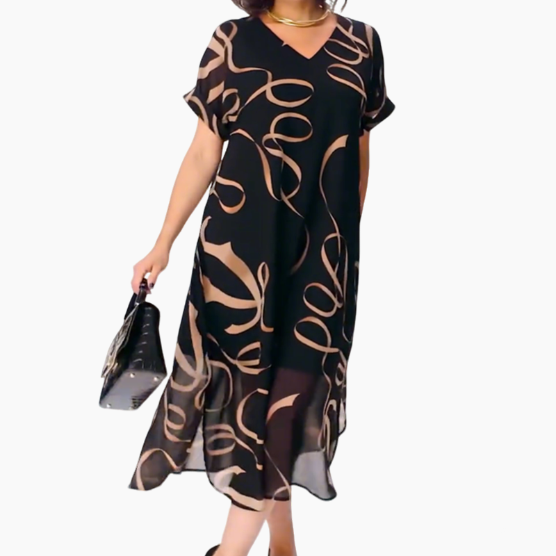 👗Flowy V-Neck Midi Dress💕