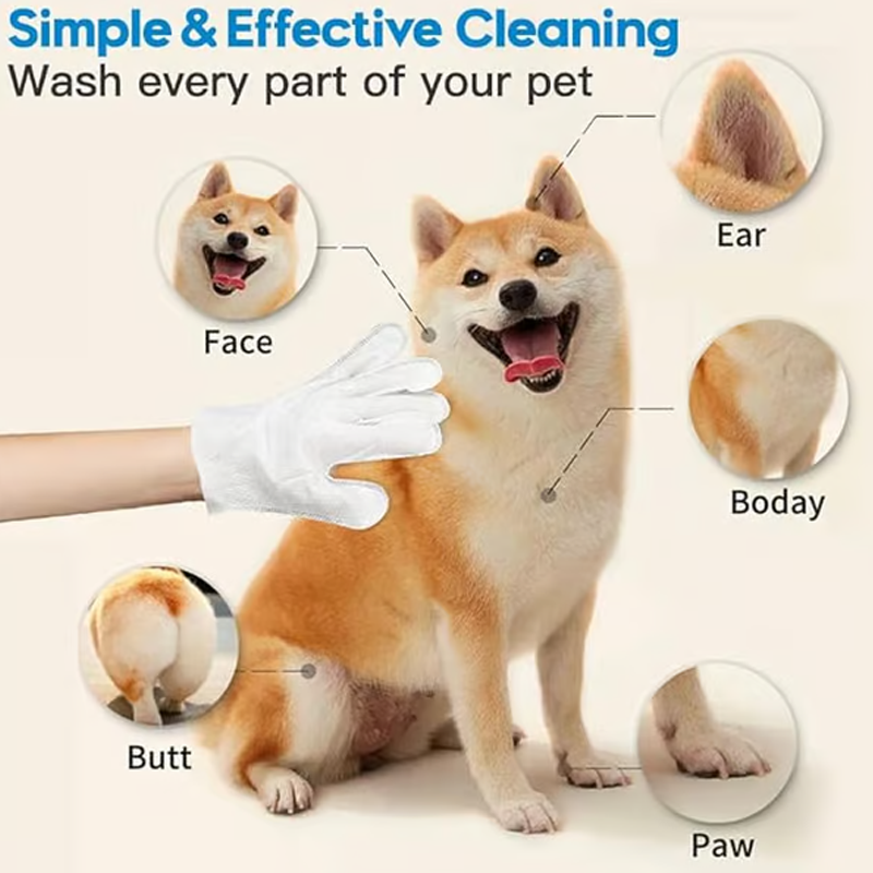 š„Rinse-Free Dog Shampoo Mitts ā Hypoallergenic Pet Bath Wipes, 6 Packs
