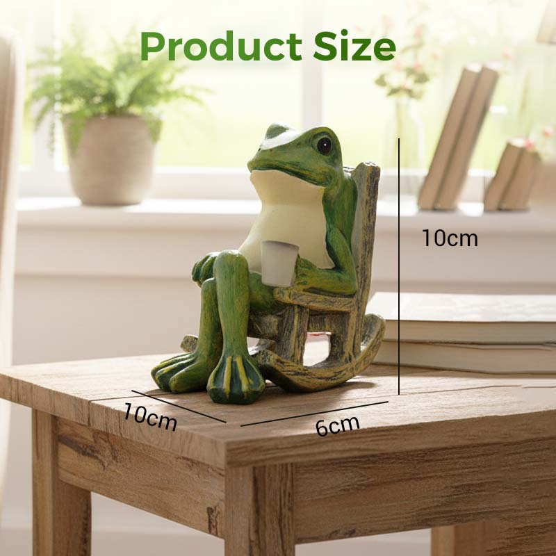 🐸Solar Frog Rocking Chair Ornament🍃