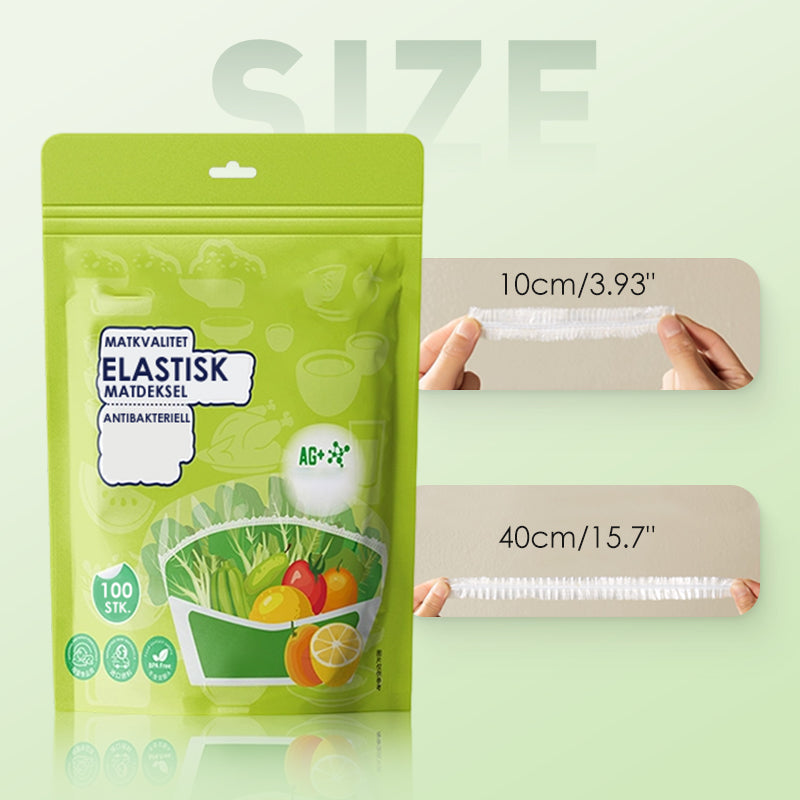 100 pieces. Food-grade elastic food cover - Antibacterial