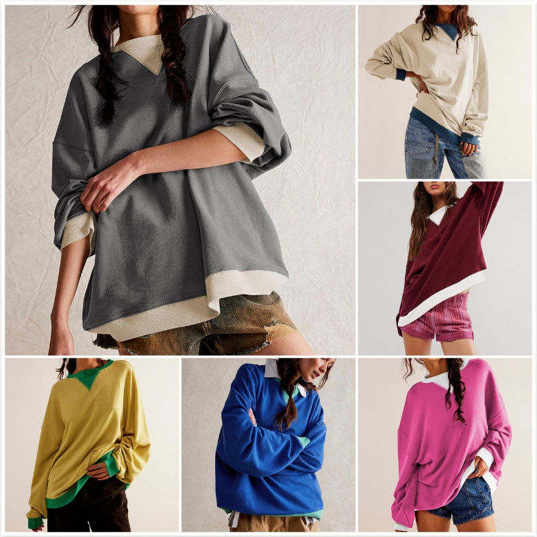 💥Limit Time 49% OFF🎉Women's Color Block Pullover Top